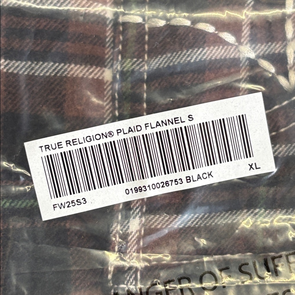 Supreme True religion, quilted flannel (size extra large )new in bag - Picture 5 of 14